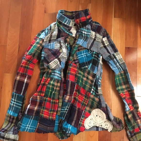 Free People Tops - Free People We The Free Patchwork Flannel